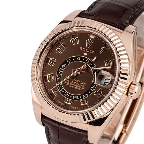 rolex sky dweller rose gold replica|rolex sky dweller price used.